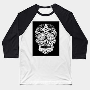 mexican skull in death with a smile ecopop in dark Baseball T-Shirt